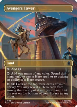 [334]【EN】【FOIL】■ボーダーレス■アベンジャーズ・タワー/Avengers Tower【MSH】[U][土地]