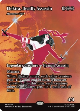 [67]【EN】【FOIL】■ボーダーレス■命取りな暗殺者、エレクトラ/Elektra, Deadly Assassin【MAR】[M][黒]
