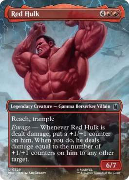 [329]【EN】【FOIL】■ボーダーレス■レッド・ハルク/Red Hulk【MSH】[U][赤]