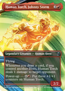 [321]【EN】【FOIL】■ボーダーレス■ヒューマン・トーチ、ジョニー・ストーム/Human Torch, Johnny Storm【MSH】[U][赤]