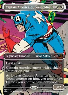 [316]【EN】【FOIL】■ボーダーレス■スーパーソルジャー、キャプテン・アメリカ/Captain America, Super-Soldier【MSH】[M][白]