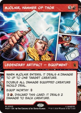 [303]【EN】【FOIL】■ショーケース■ソーのハンマー、ムジョルニア/Mjölnir, Hammer of Thor【MSH】[M][赤]