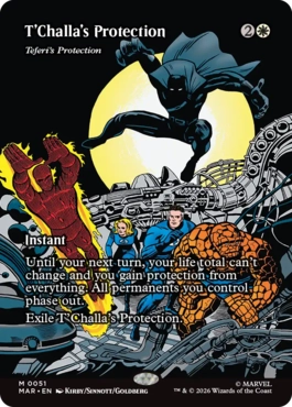 [51]【EN】【FOIL】■ボーダーレス■ティ・チャラの防御/T'Challa's Protection【MAR】[M][白]