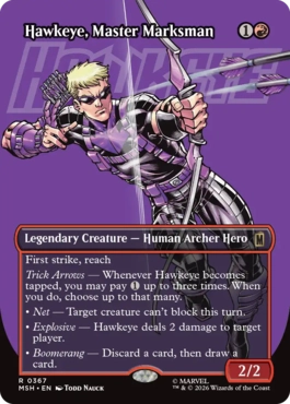 [367]【EN】■ボーダーレス■百発百中の射手、ホークアイ/Hawkeye, Master Marksman【MSH】[R][赤]