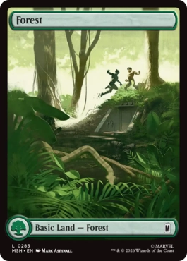 [285]【EN】【FOIL】■フルアート■森/Forest【MSH】[C][土地]