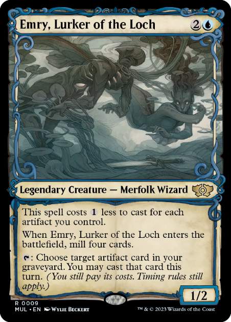 [009]【EN】【FOIL】湖に潜む者、エムリー/Emry, Lurker of the Loch【MUL】[R][青]