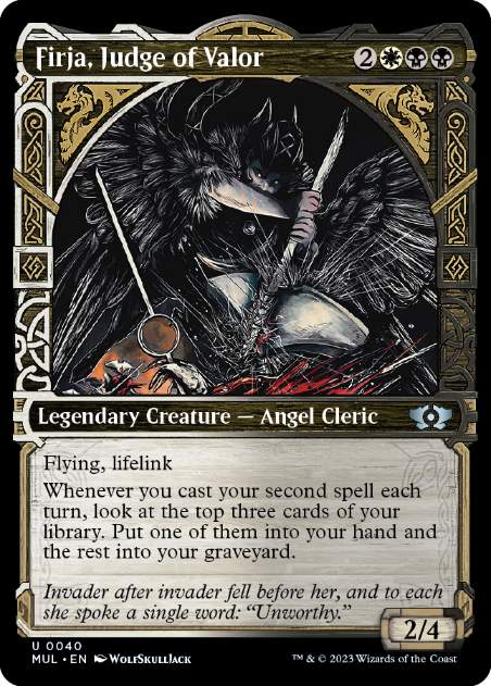 [040]【EN】【FOIL】武勇の審判者、ファーヤ/Firja, Judge of Valor【MUL】[U][多色]