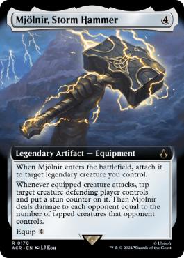 [170]【EN】【FOIL】■拡張アート■嵐の鎚、ミョルニル/Mjölnir, Storm Hammer【ACR】[R][茶]