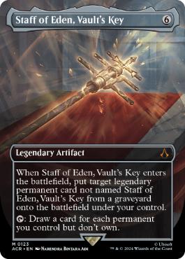 [123]【EN】【FOIL】■ボーダーレス■宝物庫の鍵、エデンの杖/Staff of Eden, Vault's Key【ACR】[M][茶]