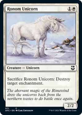 [071]【EN】ロノムの一角獣/Ronom Unicorn【AFC】[C][白]