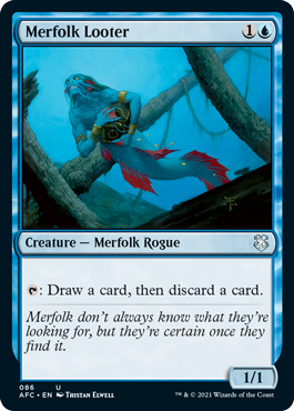 [086]【EN】マーフォークの物あさり/Merfolk Looter【AFC】[U][青]