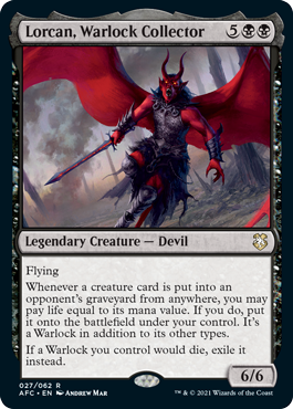 [027]【EN】ウォーロックの収集家、ローカン/Lorcan, Warlock Collector【AFC】[R][黒]