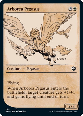 [299]【EN】【FOIL】■ショーケース■アルボレーアのペガサス/Arborea Pegasus【AFR】[C][白]