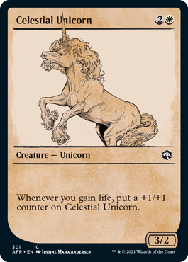 [301]【EN】【FOIL】■ショーケース■天界のユニコーン/Celestial Unicorn【AFR】[C][白]