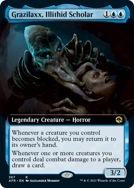 [367]【EN】【FOIL】■拡張アート■イリシッドの学者、グラジラックス/Grazilaxx, Illithid Scholar【AFR】[R][青]