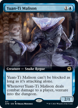 [371]【EN】【FOIL】■拡張アート■ユアンティの呪われし者/Yuan-Ti Malison【AFR】[R][青]