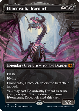 [292]【EN】【FOIL】■ボーダーレス■ドラコリッチ、エボンデス/Ebondeath, Dracolich【AFR】[M][黒]