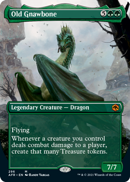 [296]【EN】【FOIL】■ボーダーレス■年老いた骨齧り/Old Gnawbone【AFR】[M][緑]