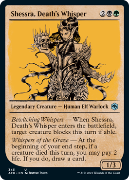 [345]【EN】【FOIL】■ショーケース■死の囁き、シェスラ/Shessra, Death's Whisper【AFR】[U][多色]
