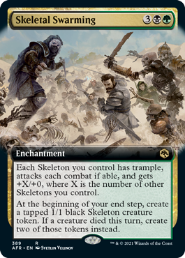 [389]【EN】【FOIL】■拡張アート■群がる骸骨/Skeletal Swarming【AFR】[R][多色]