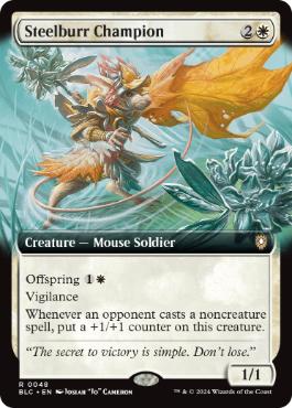 [048]【EN】■拡張アート■鋼毛玉の英雄/Steelburr Champion【BLC】[R][白]