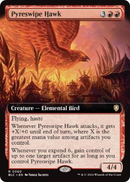 [060]【EN】■拡張アート■火掻き鷹/Pyreswipe Hawk【BLC】[R][赤]