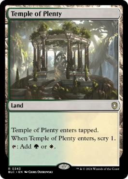 [343]【EN】豊潤の神殿/Temple of Plenty【BLC】[R][土地]