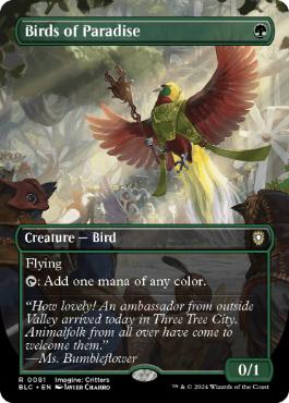 [081]【EN】【FOIL】■ボーダーレス■極楽鳥/Birds of Paradise【BLC】[R][緑]