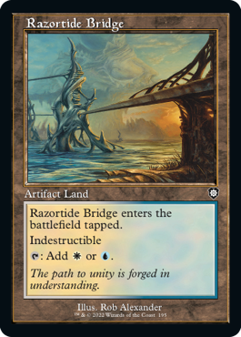 [195]【EN】■旧枠■剃刀潮の橋/Razortide Bridge【BRC】[C][土地]