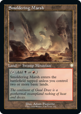 [202]【EN】■旧枠■燻る湿地/Smoldering Marsh【BRC】[R][土地]