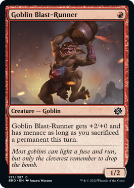 [137]【EN】ゴブリンの爆風走り/Goblin Blast-Runner【BRO】[C][赤]