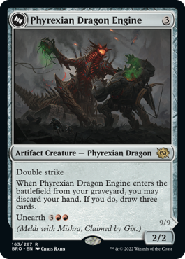 [163]【EN】ファイレクシアのドラゴン・エンジン/Phyrexian Dragon Engine【BRO】[R][茶]