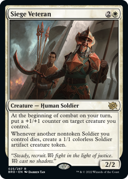 [025]【EN】【FOIL】包囲の古参兵/Siege Veteran【BRO】[R][白]