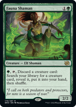 [179]【EN】【FOIL】獣相のシャーマン/Fauna Shaman【BRO】[R][緑]
