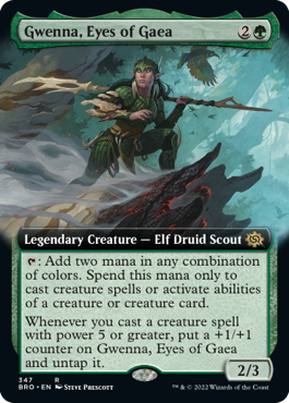 [347]【EN】【FOIL】■拡張アート■ガイアの眼、グウェナ/Gwenna, Eyes of Gaea【BRO】[R][緑]
