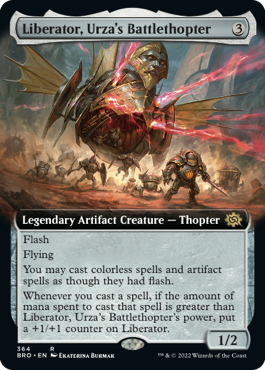 [364]【EN】【FOIL】■拡張アート■ウルザの空戦艇、リベレーター号/Liberator, Urza's Battlethopter【BRO】[R][茶]