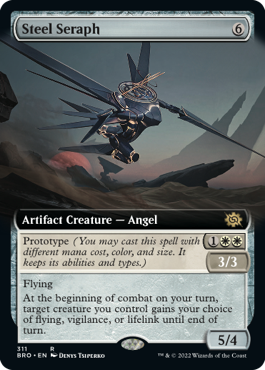 [311]【EN】【FOIL】■拡張アート■鋼の熾天使/Steel Seraph【BRO】[R][茶]