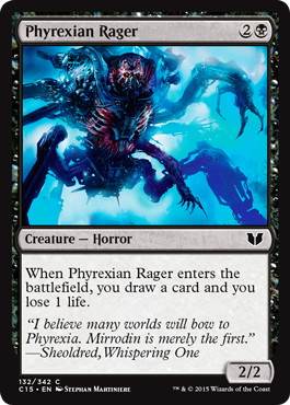 [132]【EN】ファイレクシアの憤怒鬼/Phyrexian Rager【C15】[C][黒]