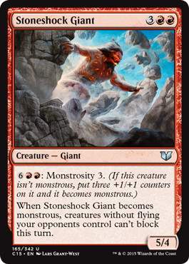 [165]【EN】石殴りの巨人/Stoneshock Giant【C15】[U][赤]