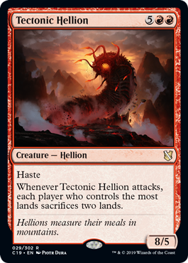 [029]【EN】地盤のヘリオン/Tectonic Hellion【C19】[R][赤]
