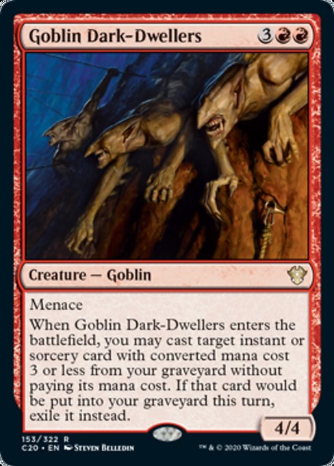[153]【EN】ゴブリンの闇住まい/Goblin Dark-Dwellers【C20】[R][赤]