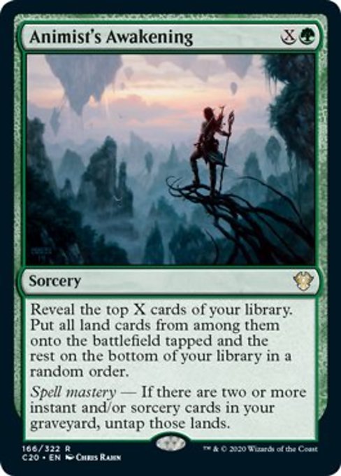 [166]【EN】精霊信者の覚醒/Animist's Awakening【C20】[R][緑]