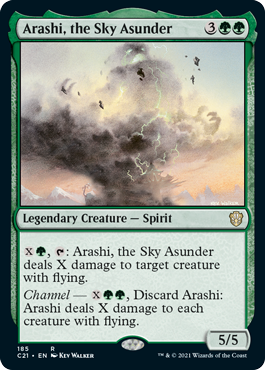 [185]【EN】空を引き裂くもの、閼螺示/Arashi, the Sky Asunder【C21】[R][緑]