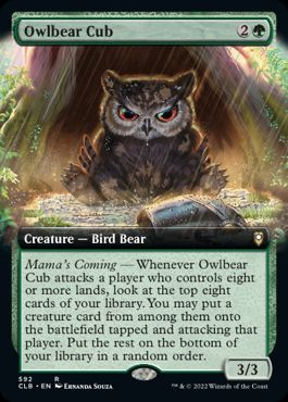 [592]【EN】■拡張アート■アウルベアの仔/Owlbear Cub【CLB】[R][緑]