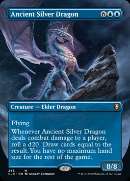 [366]【EN】【FOIL】■ボーダーレス■エインシャント・シルヴァー・ドラゴン/Ancient Silver Dragon【CLB】[M][青]