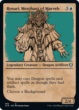 [386]【EN】【FOIL】■ショーケース■驚異の商人、レナリー/Renari, Merchant of Marvels【CLB】[U][青]