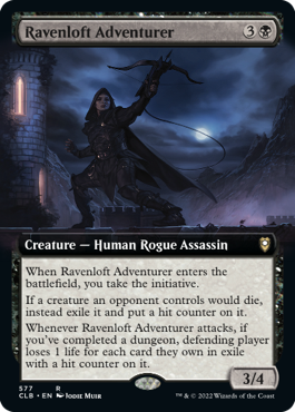 [577]【EN】【FOIL】■拡張アート■レイヴンロフトの冒険者/Ravenloft Adventurer【CLB】[R][黒]