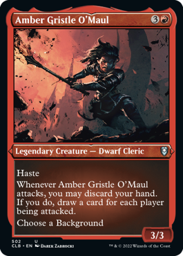 [502]【EN】【エッチングFOIL】鎚族のアンバー・グリストル/Amber Gristle O'Maul【CLB】[U][赤]