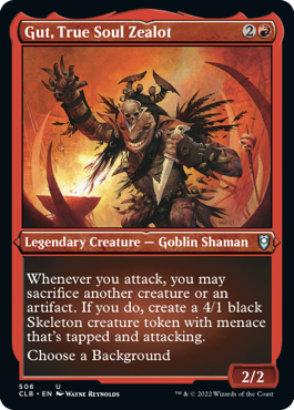 [506]【EN】【エッチングFOIL】真実の魂の盲信者、ガット/Gut, True Soul Zealot【CLB】[U][赤]