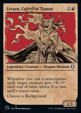 [402]【EN】【FOIL】■ショーケース■ティアマトの信者、リヴァーン/Livaan, Cultist of Tiamat【CLB】[U][赤]